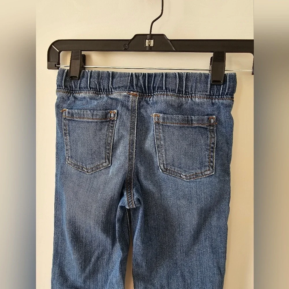 Kid's‎ sz6 Straight Fit Jeans Blue Distressed Ripped Retro Back to School